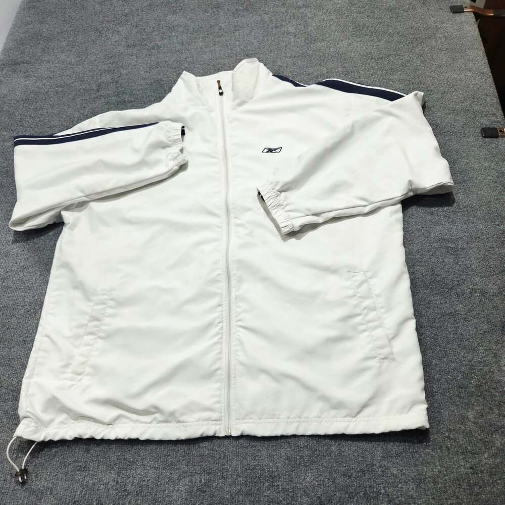 Reebok Jacket Size XXL White Full Zip Track Windbreaker